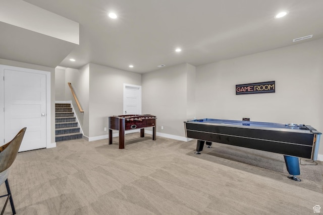 864 W Eland Cir, Heber City, UT 84032 - recreation room featuring light carpet and recessed lighting