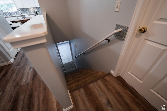 2087 E Weeping Willow Way N, Eagle Mountain, UT 84005 - stairway featuring wood finished floors