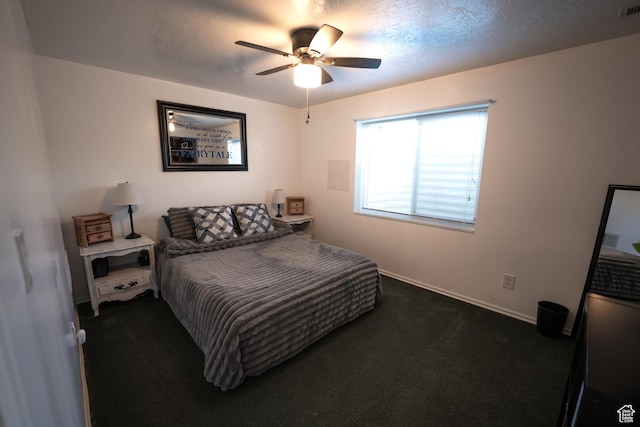 2087 E Weeping Willow Way N, Eagle Mountain, UT 84005 - bedroom with dark colored carpet and a ceiling fan