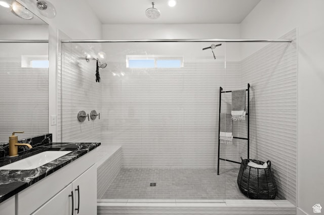 4753 W Mossley Dr, Herriman, UT 84096 - bathroom featuring vanity and a tile shower