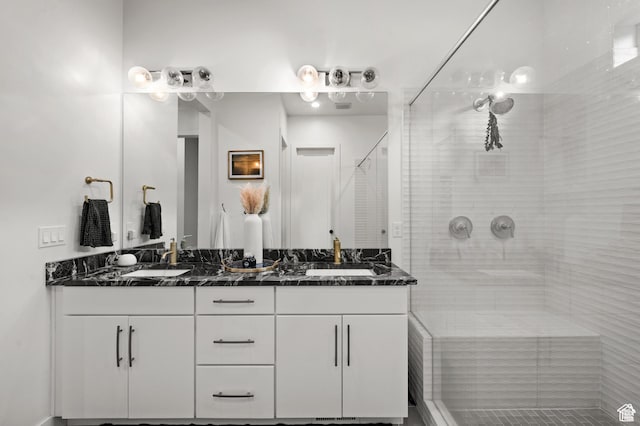 4753 W Mossley Dr, Herriman, UT 84096 - full bath with double vanity and a stall shower