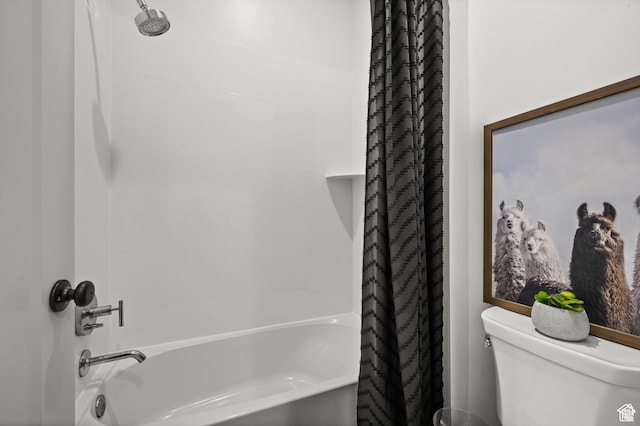 4753 W Mossley Dr, Herriman, UT 84096 - full bathroom with toilet and shower / bathtub combination with curtain