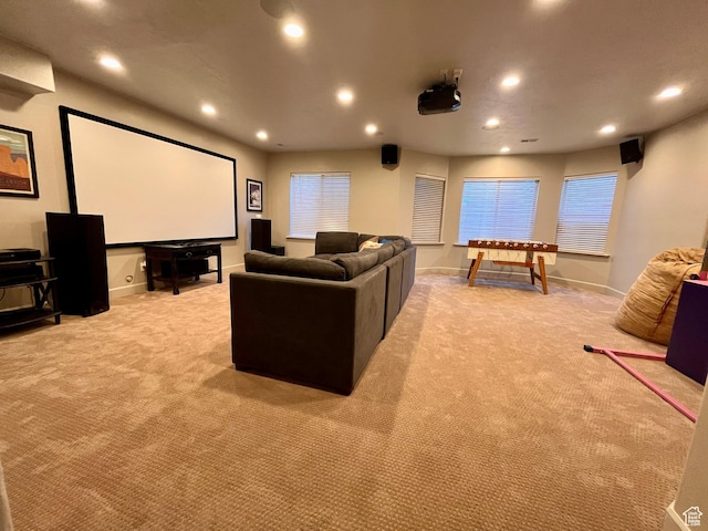 12768 S Whisper Bend Dr E, Draper, UT 84020 - home theater with recessed lighting and carpet