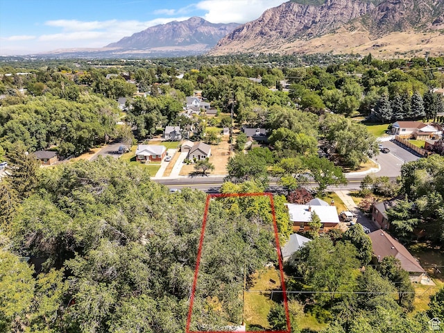 1425 E 22nd St S, Ogden, UT 84401 - aerial overview of property's location with property boundaries highlighted and a mountain backdrop
