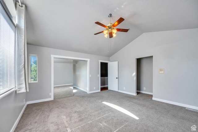 4940 S Atwood Blvd, Murray, UT 84107 - unfurnished bedroom featuring lofted ceiling, carpet flooring, a ceiling fan, and a closet