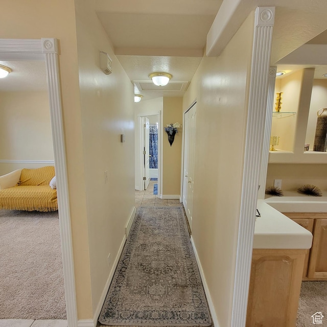 5272 S 1035 E, South Ogden, UT 84403 - corridor featuring light carpet and attic access