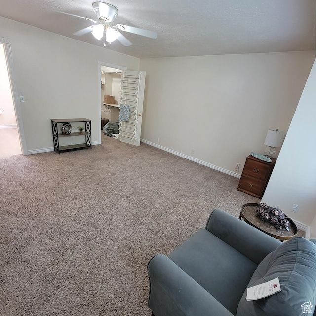 5272 S 1035 E, South Ogden, UT 84403 - living room featuring ceiling fan and carpet floors