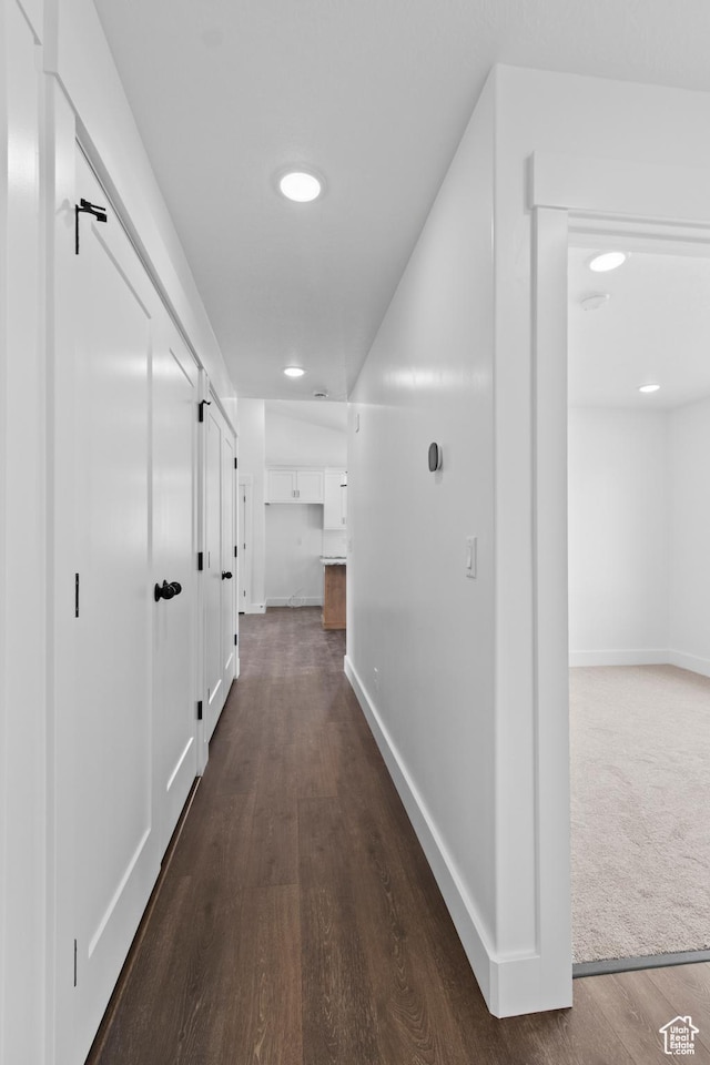 837 N 980 W Unit 66, Tremonton, UT 84337 - hall with dark wood-style floors and recessed lighting