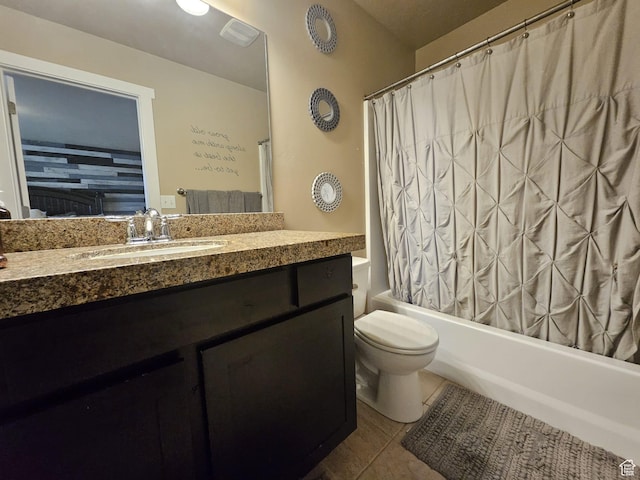 2175 E 1000 N, Ballard, UT 84066 - full bathroom featuring vanity, tile patterned flooring, and shower / bathtub combination with curtain