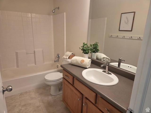 3501 E Golden Eagle Rd N, Eagle Mountain, UT 84005 - bathroom with vanity,  shower combination, and tile patterned flooring