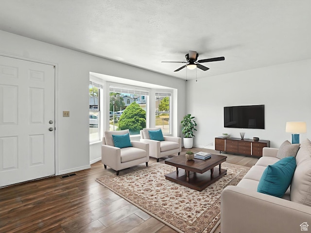 3992 S 4665 W, West Valley City, UT 84120 - living area featuring dark wood-style floors and a ceiling fan