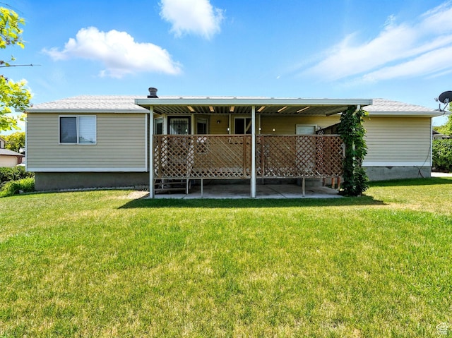 3992 S 4665 W, West Valley City, UT 84120 - rear view of house featuring a patio area, a yard, and crawl space
