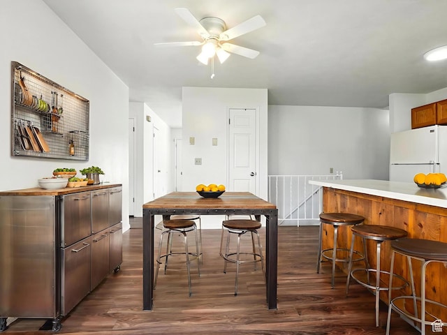 3992 S 4665 W, West Valley City, UT 84120 - dining area with dark wood finished floors and ceiling fan