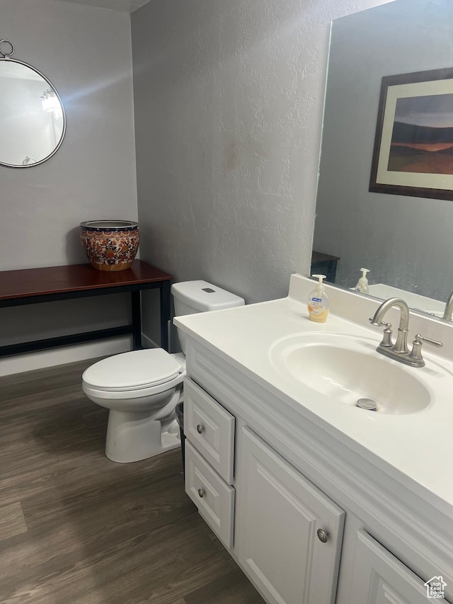 6319 W 13400 S, Herriman, UT 84096 - bathroom featuring wood finished floors, vanity, and a textured wall