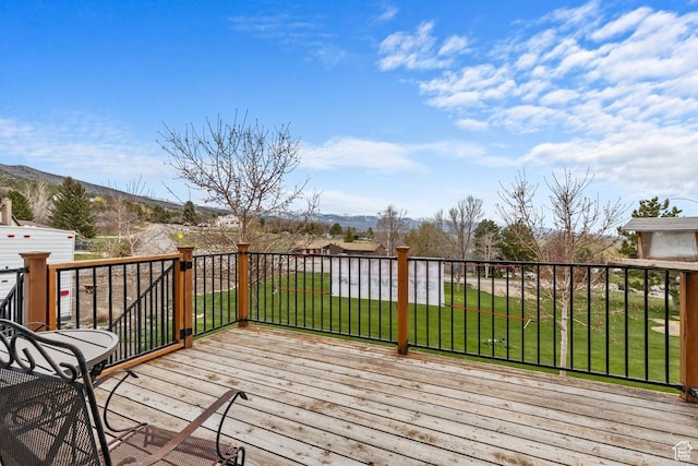 24725 N 11925 E, Fairview, UT 84629 - wooden terrace featuring a yard and a mountain view