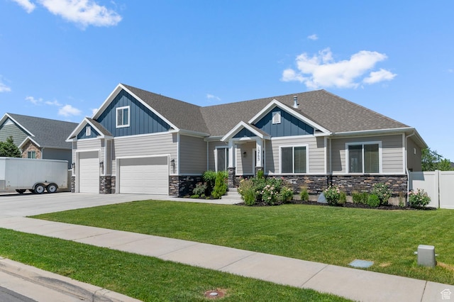 13703 S Blayde Dr, Herriman, UT 84096 - craftsman inspired home featuring board and batten siding, stone siding, concrete driveway, and a shingled roof