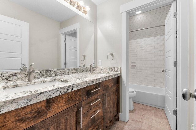 13703 S Blayde Dr, Herriman, UT 84096 - full bath featuring double vanity and bathtub / shower combination