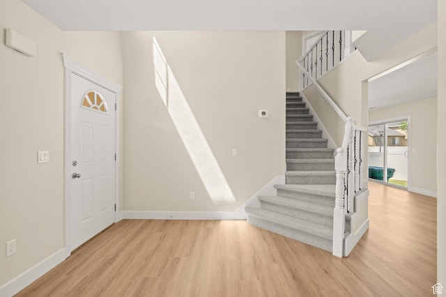 4012 N Bounty Cv W, Lehi, UT 84043 - entryway featuring wood finished floors and stairs