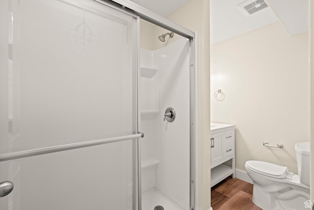 4012 N Bounty Cv W, Lehi, UT 84043 - bathroom with a stall shower, wood finished floors, and vanity