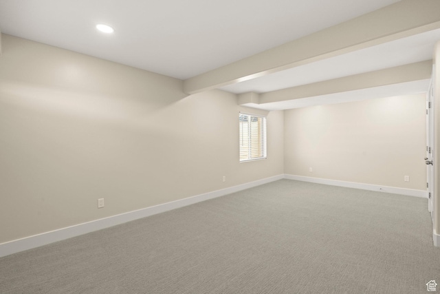 4012 N Bounty Cv W, Lehi, UT 84043 - carpeted spare room with recessed lighting and beam ceiling