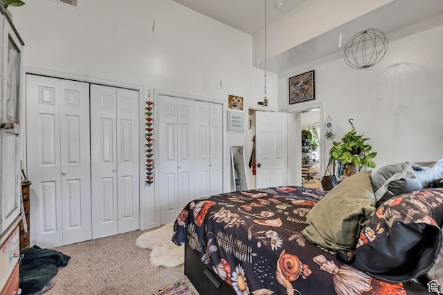3981 S 500 E, Millcreek, UT 84107 - carpeted bedroom featuring two closets and a high ceiling