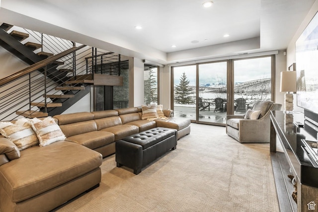 6423 Golden Bear Loop Unit 5, Park City, UT 84098 - living room featuring stairway and recessed lighting