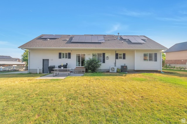 314 E 1290 S, Payson, UT 84651 - rear view of house featuring solar panels, a lawn, and a patio area