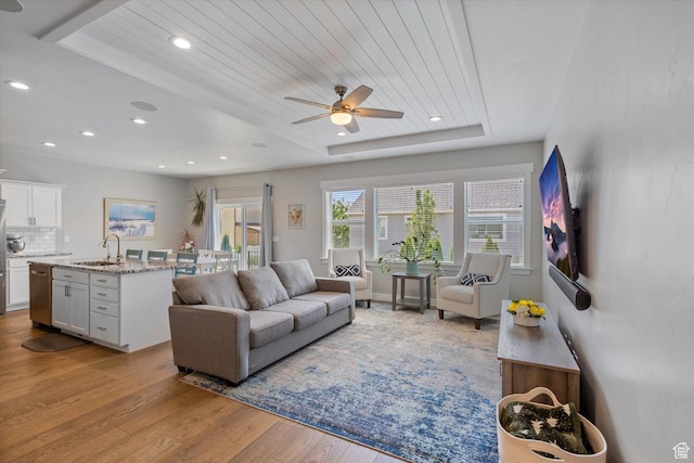 605 W 1660 S, Provo, UT 84601 - living room featuring light wood-type flooring, a ceiling fan, and recessed lighting
