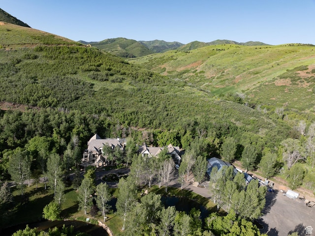 5155 E Canyon Rd, Morgan, UT 84050 - aerial overview of property's location featuring a heavily wooded area and a mountainous background