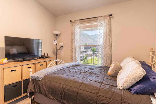 618 S 100th St W # D302, Springville, UT 84663 - bedroom with carpet flooring, access to exterior, and vaulted ceiling