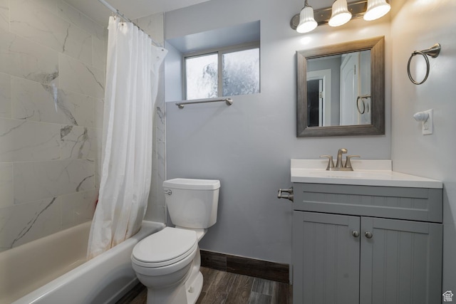 4145 W 700 N, Vernal, UT 84078 - bathroom with vanity, shower / bath combo, and wood finished floors