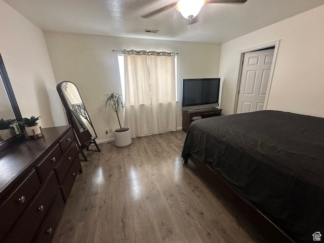 1485 N Monroe Blvd E, Ogden, UT 84404 - bedroom with dark wood finished floors and ceiling fan