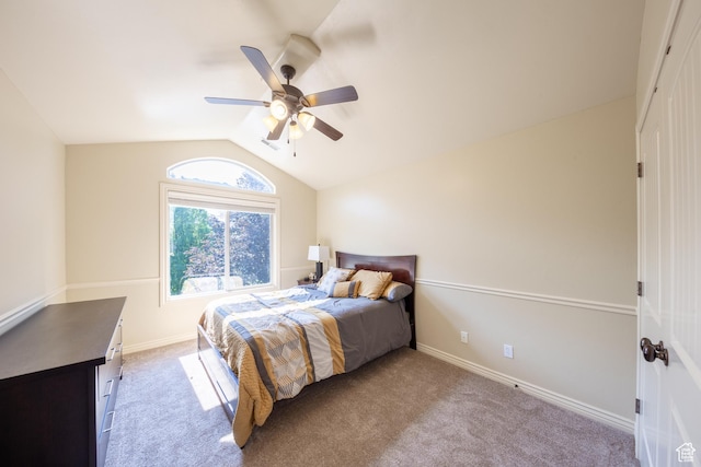 357 N Main St, Alpine, UT 84004 - carpeted bedroom featuring lofted ceiling and a ceiling fan