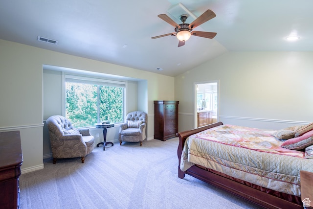 357 N Main St, Alpine, UT 84004 - carpeted bedroom with lofted ceiling and a ceiling fan