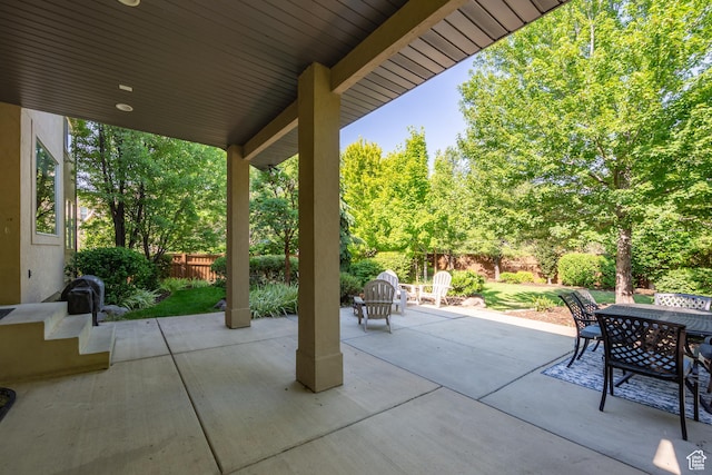 357 N Main St, Alpine, UT 84004 - fenced backyard with outdoor dining area and a patio