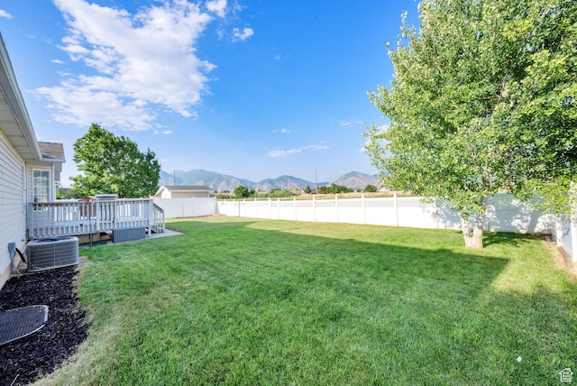 563 S 1850 E, Spanish Fork, UT 84660 - fenced backyard featuring a deck with mountain view