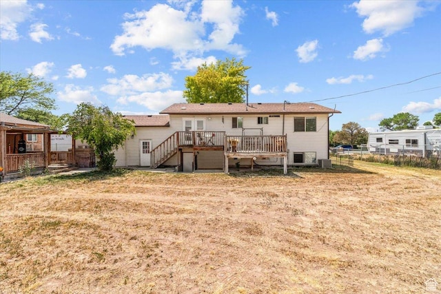 670 N 400 E, Nephi, UT 84648 - rear view of house featuring a wooden deck and stairway