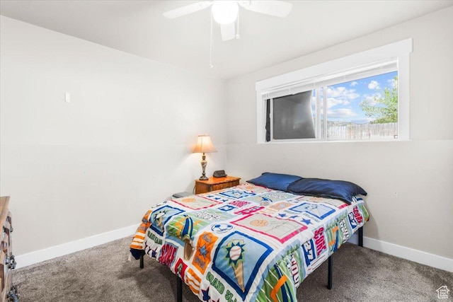 670 N 400 E, Nephi, UT 84648 - carpeted bedroom featuring baseboards and ceiling fan
