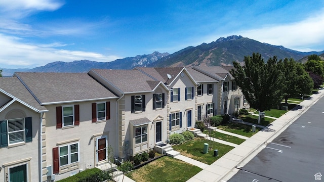 371 E Braidhill Dr, Draper, UT 84020 - view of front facade with a mountain view, stucco siding, and a shingled roof