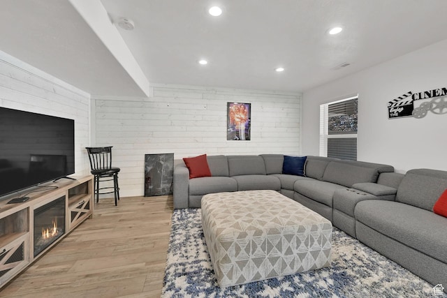371 E Braidhill Dr, Draper, UT 84020 - living room with wood finished floors, recessed lighting, and a fireplace