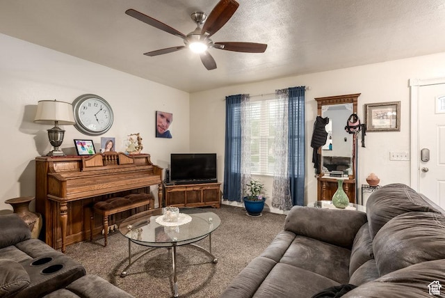 208 Alfred Dr, Tooele, UT 84074 - living area featuring a ceiling fan and carpet