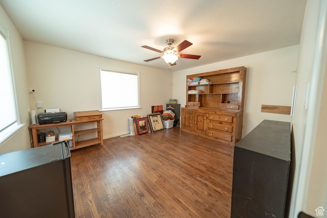190 E 600 N, Ferron, UT 84523 - office space featuring a ceiling fan and dark wood-type flooring