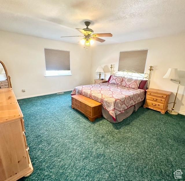 190 E 600 N, Ferron, UT 84523 - bedroom with carpet and ceiling fan