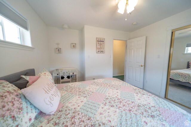 190 E 600 N, Ferron, UT 84523 - carpeted bedroom with a closet and a ceiling fan