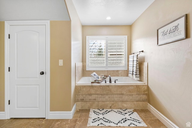 1362 E Shays Grove, Murray, UT 84121 - bathroom with a garden tub and tile patterned floors
