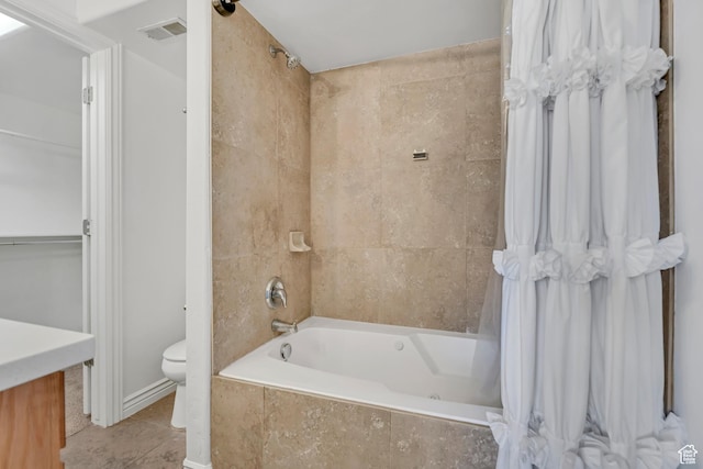 2725 S 700 E Unit O, Salt Lake City, UT 84106 - full bathroom featuring shower / bath combination with curtain, tile patterned floors, and vanity