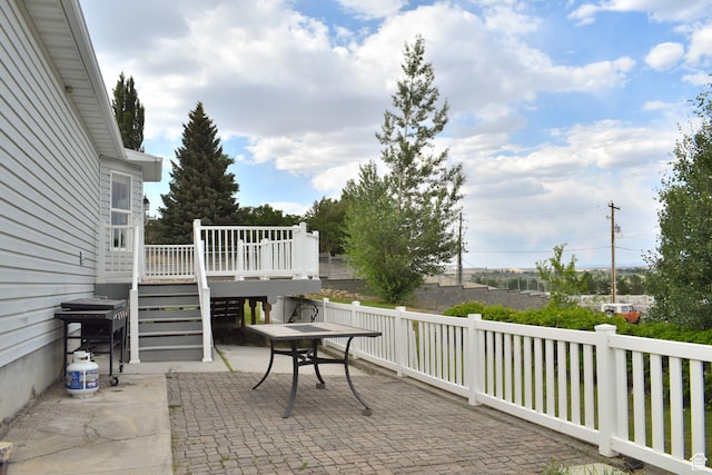 480 N 550 W, Huntington, UT 84528 - view of patio / terrace with a deck, stairs, and outdoor dining area
