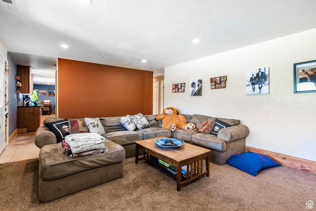 1455 S Hoytsville Rd, Coalville, UT 84017 - living room featuring recessed lighting and carpet floors