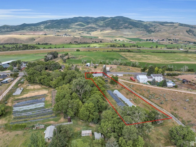 1455 S Hoytsville Rd, Coalville, UT 84017 - aerial view of sparsely populated area with property boundaries highlighted and mountains