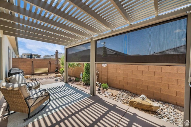 1219 W Ledgerwood Dr, St George, UT 84790 - fenced backyard with a patio and a pergola